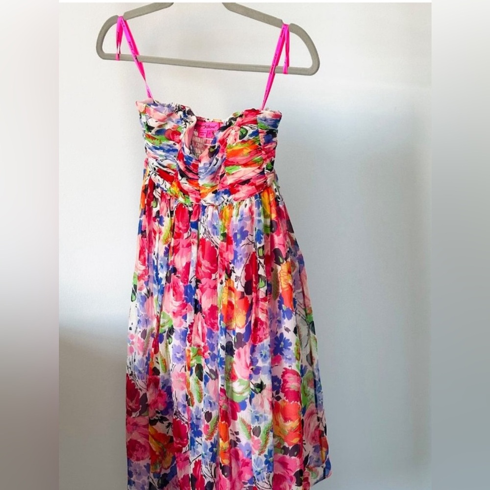 Betsy Johnson floral strapless dress - Picture 2 of 5
